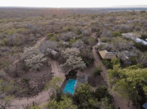 Aerial view of Langa Langa Tented Camp in Sabi Sand Nature Reserve